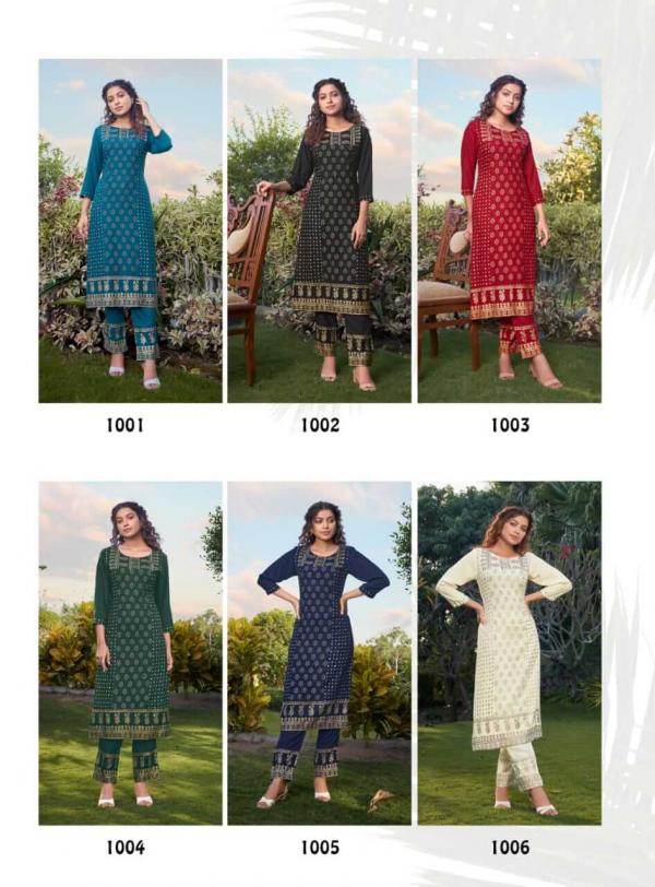 Banwery Peri Peri Fancy Rayon Kurti With Bottom Collection